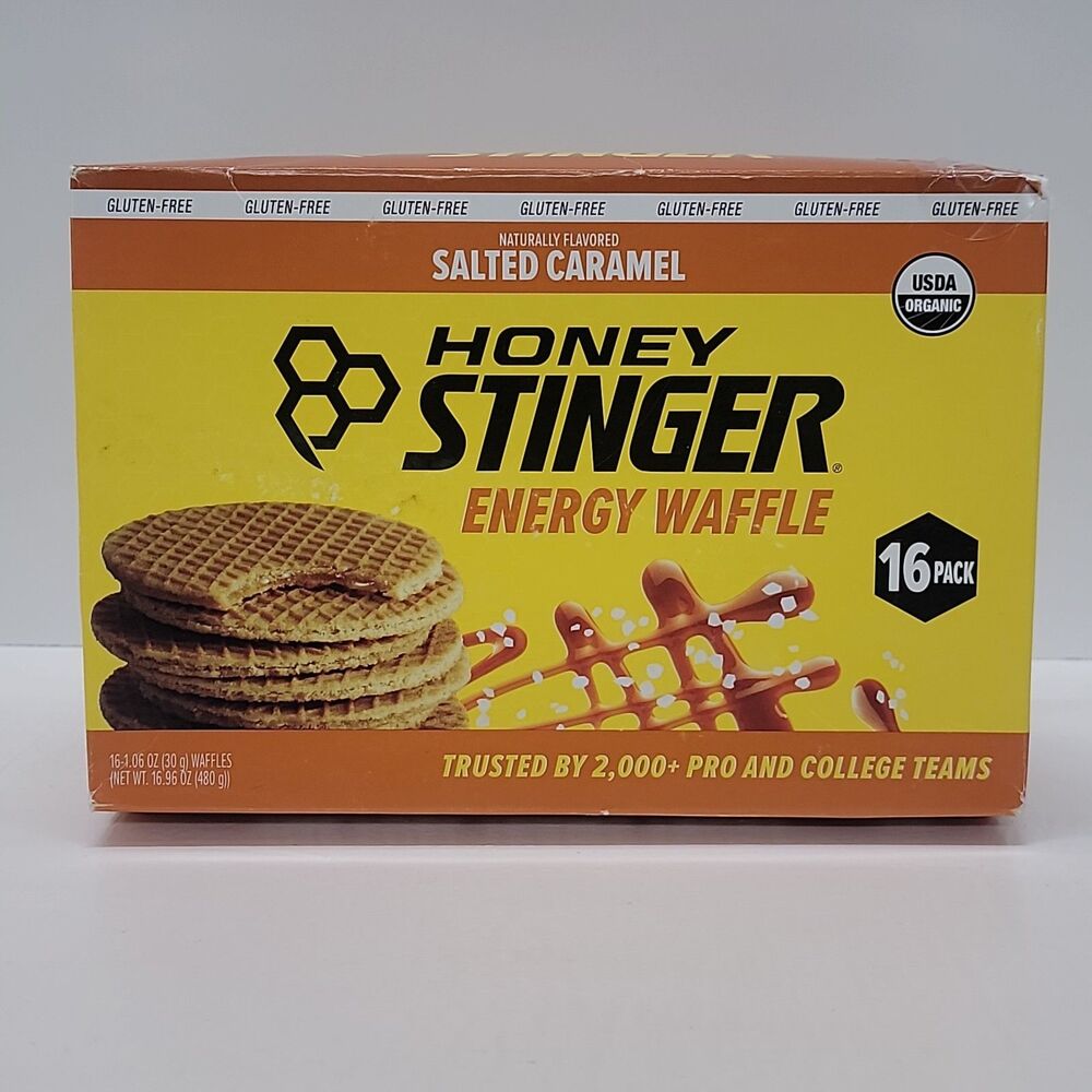 Honey Stinger Energy Waffle – Salted Caramel – Gluten Free – 16 Pack